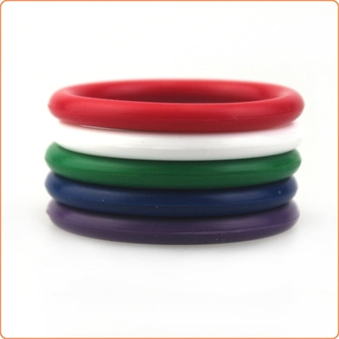 5 Rainbow Silicone Cock Ring Set